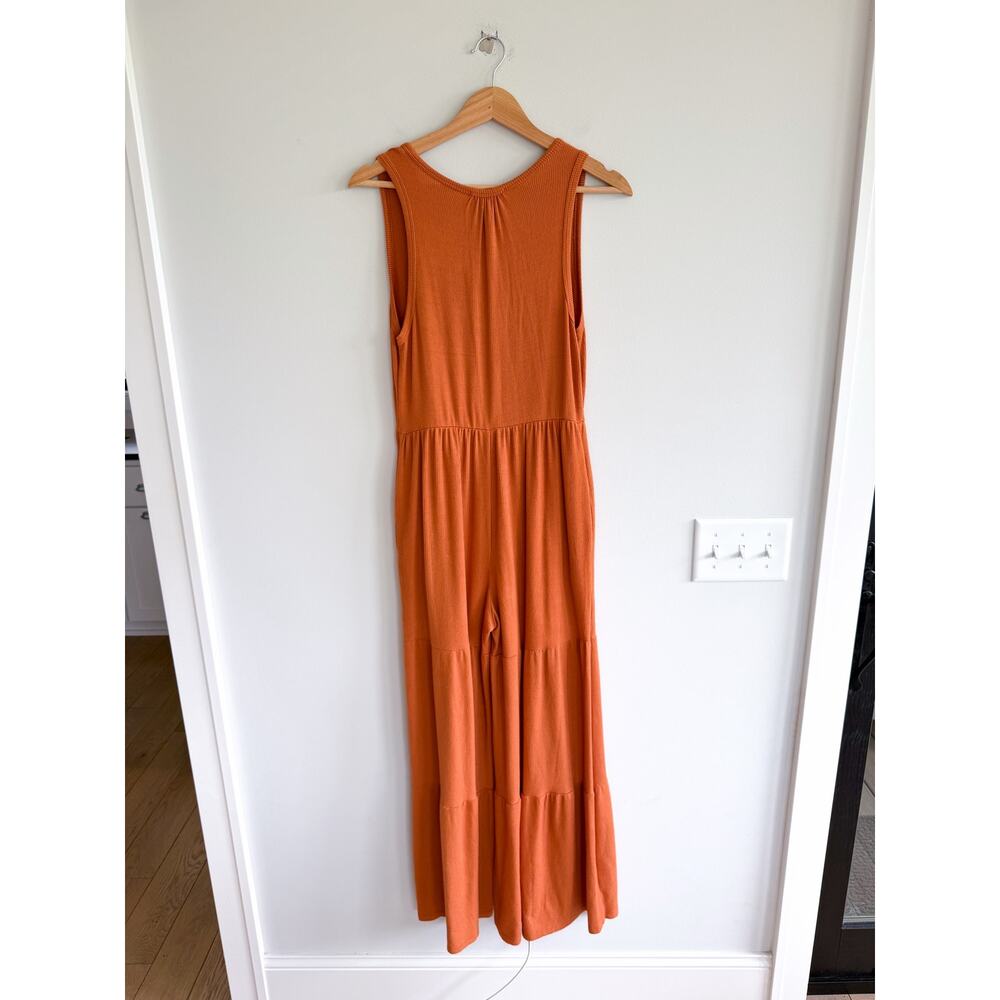 Anthropologie Saturday Sunday Marina Tiered Wide Leg Jumpsuit Terracotta XS - Picture 3 of 9